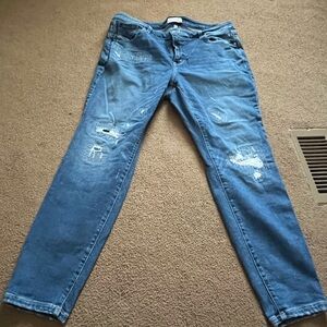 Lane Bryant Distressed Denim Straight Leg Jeans